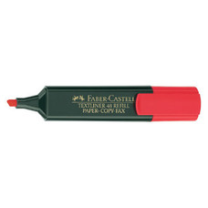 Faber-Castell Marcador fluorescente Texliner 48 - Punta biselada - Trazo 1 mm a 5 mm - Color rojo-IR32 Faber-Castell Marcador fluorescente Texliner 48 - Punta biselada - Trazo 1 mm a 5 mm - Color rojo