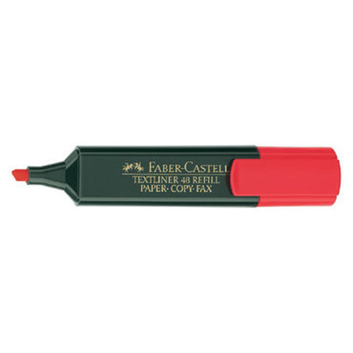 Faber-Castell Marcador fluorescente Texliner 48 - Punta biselada - Trazo 1 mm a 5 mm - Color rojo-IR32 Faber-Castell Marcador fluorescente Texliner 48 - Punta biselada - Trazo 1 mm a 5 mm - Color rojo