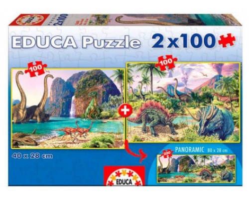 PUZZLE 2x100 DINO WORLD DE 6-8 AÑOS EDUCA BORRAS 15620 (Espera 4 dias)