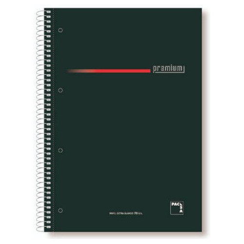 CUADERNO SERIE PREMIUM TAPA EXTRA DURA 70 GRS. A-4 (210X297MM.) MICROPERFORADO 160 HOJAS CUADRÍCULA 5X5 + GRECA NEGRO PACSA 16396 (MIN4) (Espera 4 dias)-SX20 CUADERNO SERIE PREMIUM TAPA EXTRA DURA 70 GRS. A-4 (210X297MM.) MICROPERFORADO 160 HOJAS CUADRÍCULA 5X5 + GRECA NEGRO PACSA 16396 (MIN4) (Espera 4 dias)