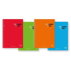 PACSA Cuaderno microperforado Superblock tapa contracolada 160h 90g cuadricula 5x5 A4 colores surtidos-IR19 PACSA Cuaderno microperforado Superblock tapa contracolada 160h 90g cuadricula 5x5 A4 colores surtidos
