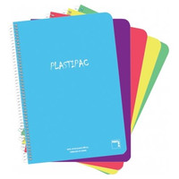 PACSA Cuaderno Plastipac tapa polipropileno 80h 90g cuadricula 4x4 folio colores surtidos-IR20 PACSA Cuaderno Plastipac tapa polipropileno 80h 90g cuadricula 4x4 folio colores surtidos