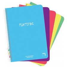 PACSA Cuaderno Plastipac tapa polipropileno 80h 90g cuadricula 4x4 folio colores surtidos-IR20 PACSA Cuaderno Plastipac tapa polipropileno 80h 90g cuadricula 4x4 folio colores surtidos