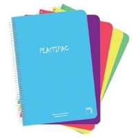 PACSA Cuaderno Plastipac tapa polipropileno 80h 90g pauta 3,5 folio colores surtidos