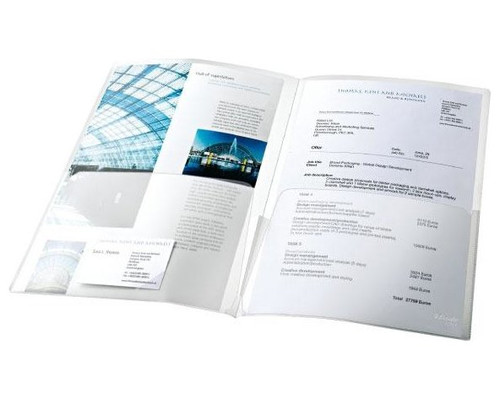 ESSELTE Paq.5 sobres-dossiers doble PP canguro A4 cristal