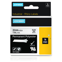 DYMO RHINO Cinta ID1-24 Negro/blanco polyester-IR25 DYMO RHINO Cinta ID1-24 Negro/blanco polyester