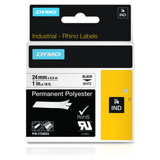 DYMO RHINO Cinta ID1-24 Negro/blanco polyester-IR25 DYMO RHINO Cinta ID1-24 Negro/blanco polyester