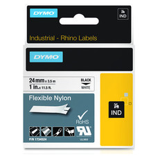 DYMO RHINO Cinta ID1-24 Negro/blanco nylon-IR25 DYMO RHINO Cinta ID1-24 Negro/blanco nylon