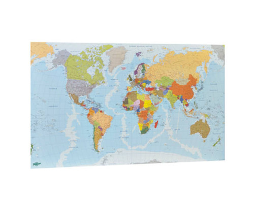 MAPA MUNDI PLASTIFICADO SIN MARCO ENROLLADO 84X140 CM. FAIBO 173G (Espera 4 dias)