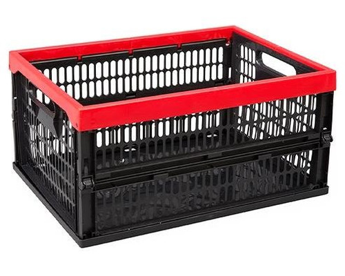 CURVER Caja de almacenaje plegable 47x34x24cm rojo-negro-IR30 CURVER Caja de almacenaje plegable 47x34x24cm rojo-negro