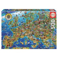 Educa Crazy European Map Puzzle rompecabezas 500 pieza(s) (Espera 4 dias)
