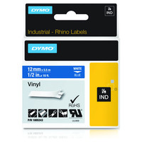 DYMO RHINO Cinta ID1-12 Blanco/azul vinilo-IR25 DYMO RHINO Cinta ID1-12 Blanco/azul vinilo