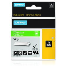 DYMO RHINO Cinta ID1-12 Blanco/verde vinilo-IR25 DYMO RHINO Cinta ID1-12 Blanco/verde vinilo