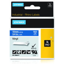 DYMO RHINO Cinta ID1-19 Blanco/azul vinilo-IR25 DYMO RHINO Cinta ID1-19 Blanco/azul vinilo