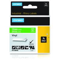 DYMO RHINO Cinta ID1-19 Blanco/verde vinilo-IR25 DYMO RHINO Cinta ID1-19 Blanco/verde vinilo