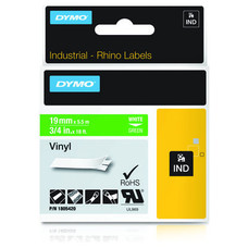 DYMO RHINO Cinta ID1-19 Blanco/verde vinilo-IR25 DYMO RHINO Cinta ID1-19 Blanco/verde vinilo