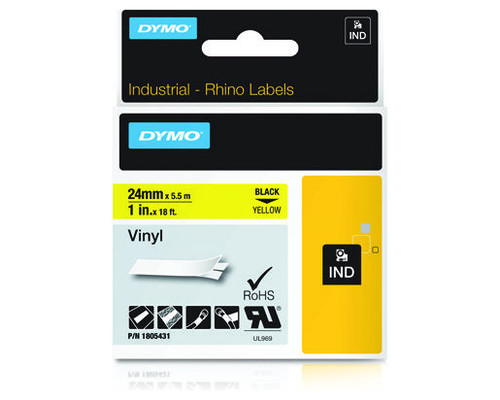 DYMO RHINO Cinta ID1-24 Negro/amarillo vinilo-SX30 DYMO RHINO Cinta ID1-24 Negro/amarillo vinilo