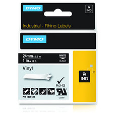 DYMO RHINO Cinta ID1-24 Blanco/negro vinilo-IR25 DYMO RHINO Cinta ID1-24 Blanco/negro vinilo