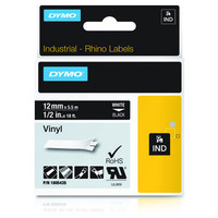 DYMO RHINO Cinta ID1-12 Blanco/negro vinilo-IR25 DYMO RHINO Cinta ID1-12 Blanco/negro vinilo