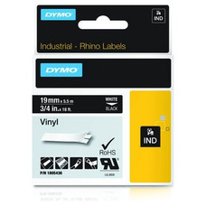 DYMO RHINO Cinta ID1-19 Blanco/negro vinilo-IR25 DYMO RHINO Cinta ID1-19 Blanco/negro vinilo