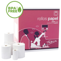 Fabrisa Rollo de papel termico - Sin BPA - 57 x 48 mm - 55 g - Caja 10 rollos-IR26 Fabrisa Rollo de papel termico - Sin BPA - 57 x 48 mm - 55 g - Caja 10 rollos
