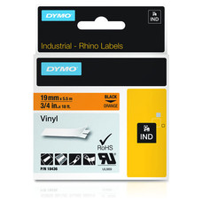 DYMO RHINO Cinta ID1-19 Negro/naranja vinilo-IR25 DYMO RHINO Cinta ID1-19 Negro/naranja vinilo