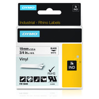 DYMO RHINO Cinta ID1-19 Negro/blanco vinilo-IR25 DYMO RHINO Cinta ID1-19 Negro/blanco vinilo