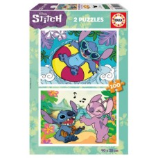 CAJA PUZZLE 2X100 STITCH EDUCA BORRAS 19998 (Espera 4 dias)