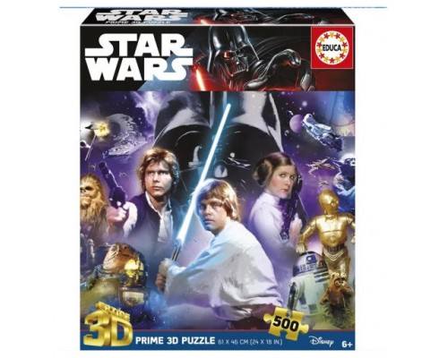 PUZZLE 3D 500 STAR WARS CLASSIC "3D LENTICULAR PUZZLE" EDUCA BORRAS 20052 (Espera 4 dias)