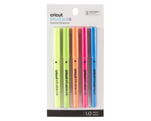 Cricut 2006258 rotulador Fino Azul, Verde, Naranja, Rosa, Amarillo 5 pieza(s) (Espera 4 dias)