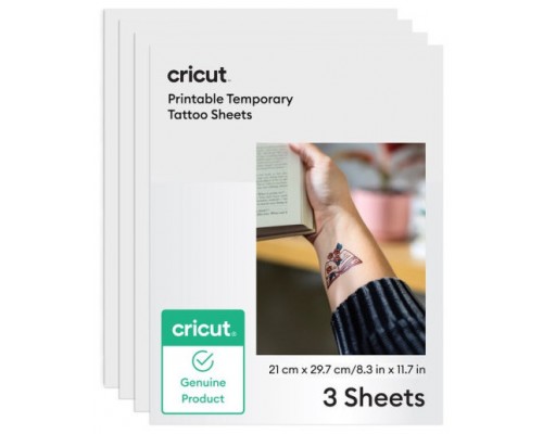 CRICUT PRINTABLE TATTOO PAPER A4 (3) TRANSPARENT (Espera 4 dias)-SX30 CRICUT PRINTABLE TATTOO PAPER A4 (3) TRANSPARENT (Espera 4 dias)