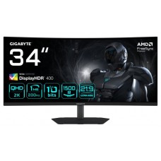GIGABYTE G34WQC2 Monitor Gaming Curvo 34&rdquo; WQHD - 3440 x 1440, 1500R, 200Hz, 1ms, 450 cd/m&sup2;, AMD FreeSync Premium, DisplayHDR 400, HDMI 2.0, Displayport 1.4 (Espera 4 dias)