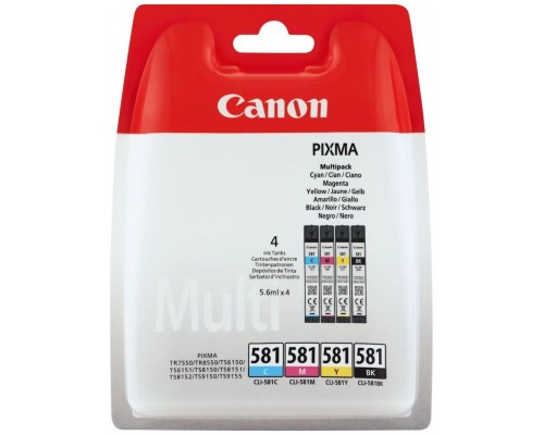 MULTIPACK 4 CARTUCHOS CANON TINTA CLI-581 BK/C/M/Y (Espera 4 dias)