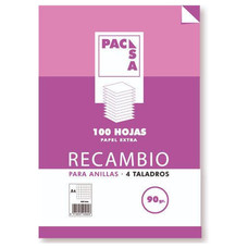 RECAMBIO 90 GRS . 4 TALADROS FOLIO (215X310MM.) 100 HOJAS CUADRÍCULA 4X4 CON MARGEN PACSA 21261 (Espera 4 dias)-SX41 RECAMBIO 90 GRS . 4 TALADROS FOLIO (215X310MM.) 100 HOJAS CUADRÍCULA 4X4 CON MARGEN PACSA 21261 (Espera 4 dias)