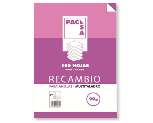 PACSA Recambio multitaladro 100h 90g cuadricula 4x4 folio
