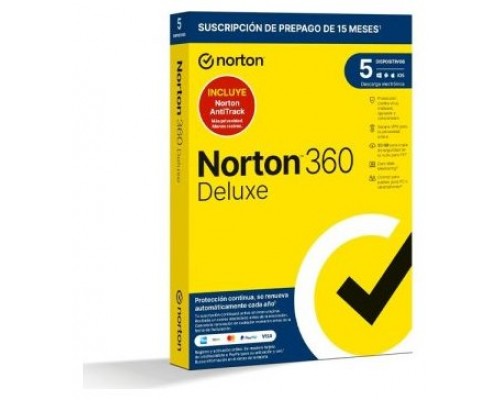 Norton 360 Deluxe 50gb Es 1 User 5 Device 12mo Tech