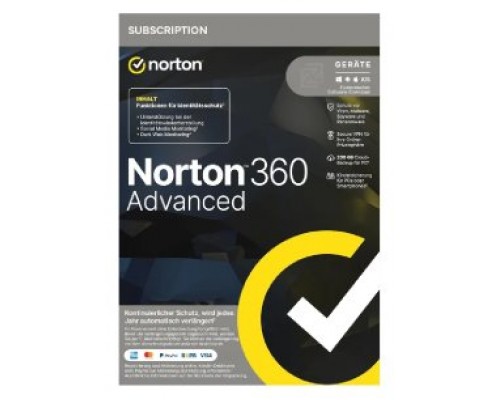 Norton 360 Advanced PWM 200GB ES - 1 usuario - 10