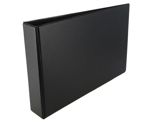 GRAFOPLAS Carpeta PVC 2 anillas 25mm cuarto apaisado negro