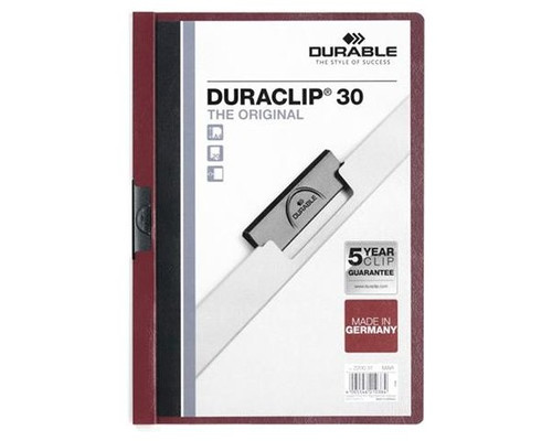 Durable Dosier con clip Duraclip - PVC - A4 - 30 hojas - Color morado-IR43 Durable Dosier con clip Duraclip - PVC - A4 - 30 hojas - Color morado