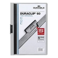 Durable Dosier con clip  Duraclip - PVC - A4 - 60 hojas - Color gris