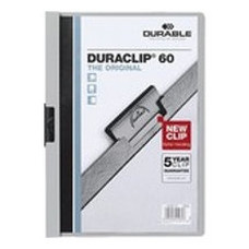 Durable Dosier con clip Duraclip - PVC - A4 - 60 hojas - Color gris-IR41 Durable Dosier con clip Duraclip - PVC - A4 - 60 hojas - Color gris