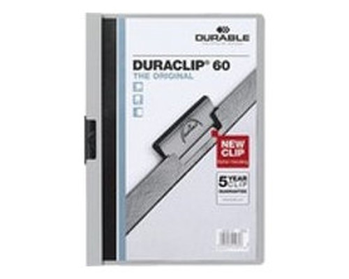 Durable Dosier con clip  Duraclip - PVC - A4 - 60 hojas - Color gris