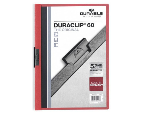 Durable Dosier con clip  Duraclip - PVC - A4 - 60 hojas - Color rojo
