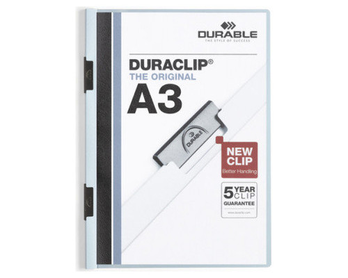 Durable Dosier con clip  Duraclip - PVC - A3 - 60 hojas - Color azul