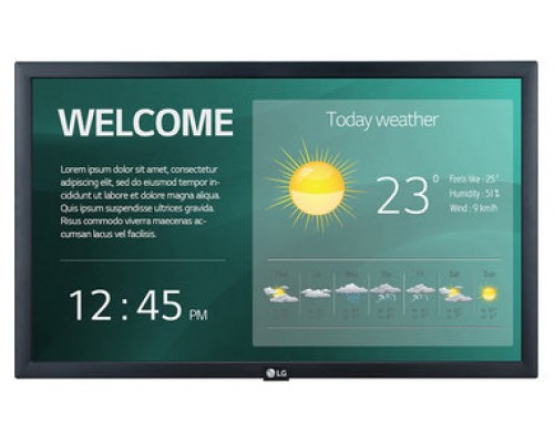 LG 22SM3G-B pantalla de señalización 54,6 cm (21.5") IPS Full HD Pantalla plana para señalización digital Negro Procesador incorporado (Espera 4 dias)
