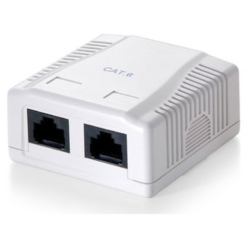 ROSETA DE SUPERFICIE CATEGORIA 6 2 HEMBRAS RJ45-SX39 ROSETA DE SUPERFICIE CATEGORIA 6 2 HEMBRAS RJ45
