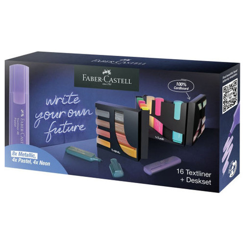 FABER-CASTELL Set 16 marcadores fluorescentes Textliner 46 colores surtidos