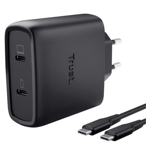CARGADOR PARED/VIAJE 2xUSB-C 65W MAXO NEGRO TRUST (Espera 4 dias)-SX99 CARGADOR PARED/VIAJE 2xUSB-C 65W MAXO NEGRO TRUST (Espera 4 dias)