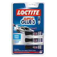 LOCTITE Paq.3 tubos pegamento Super Glue3 Mini Trio 1g-IR30 LOCTITE Paq.3 tubos pegamento Super Glue3 Mini Trio 1g