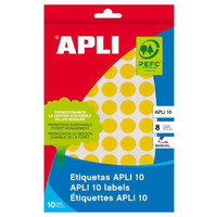 APLI Paq.616 etiquetas escritura manual redondas 13mm amarillo-IR26 APLI Paq.616 etiquetas escritura manual redondas 13mm amarillo
